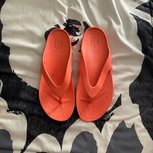 Orange Crocs Flip Flops